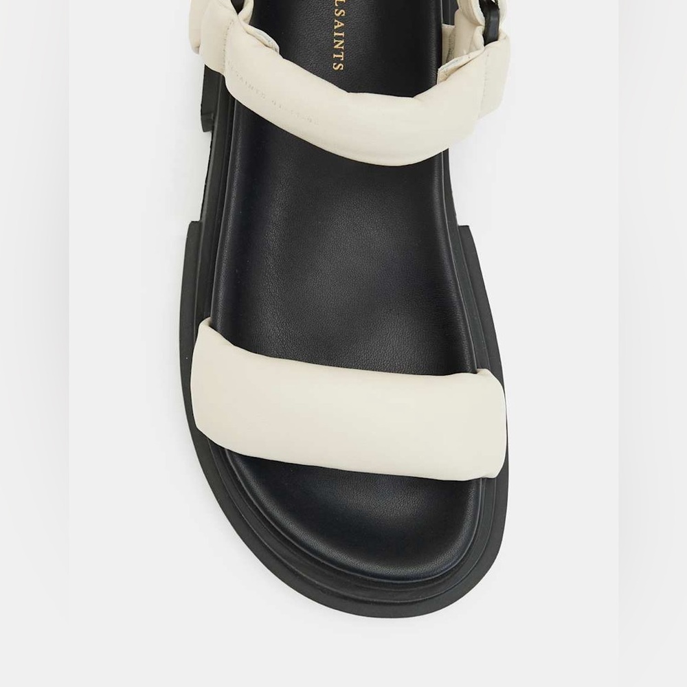 NIB NEW All Saints Helium Sandals Chalk Ivory size 9 puff leather platform - Picture 3 of 6